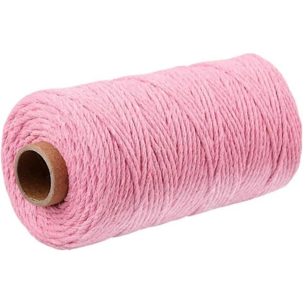 100 m Bomuldsbånd 3 mm Rosa