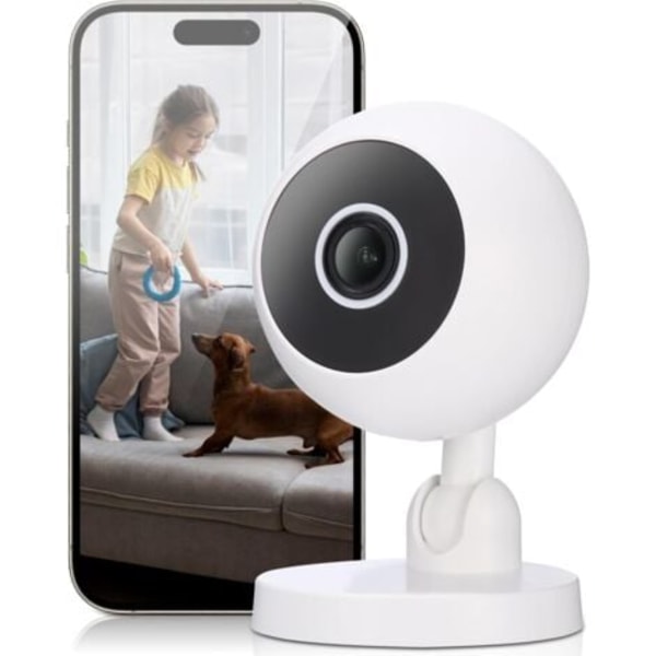 1080P Indendørs WiFi Overvågningskamera, Smartphone Tilsluttet Kamera, Nattesyn, Bevægelsesdetektering Smart Tracking, Tovejs Audio/NC/