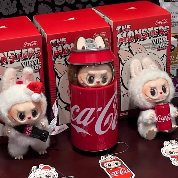 /NC/POP MART The Monsters COCA-COLA Serie-Vinyl Face Blind Box, Överraskningsfigur, Enkel Box (slumpmässig box) Coca-Cola Series Single pack