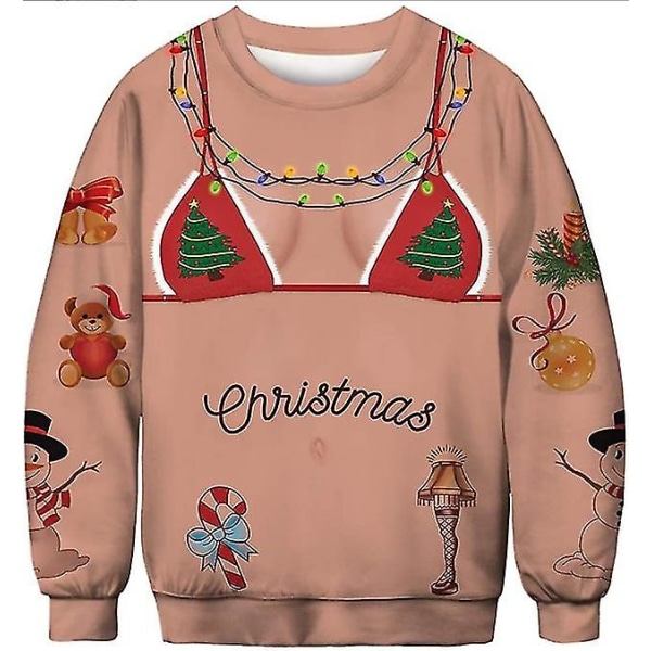 Ny höst Vinter Ugly Christmas Sweater Herr Dam Xmas Luvtröja Sweatshirt 3d Rolig printed Holiday Party Tröjor Tröjor Toppar XL 2