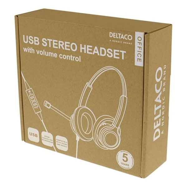 [NT] Office USB stereo headset, kompatibel med Teams og Webex