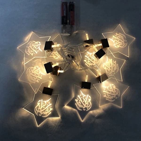 2m 10 LED Eid Mubarak LED-lysslynge Ramadan Lykt 7 7