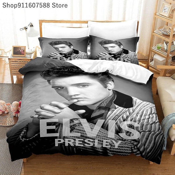 3d Elvis Presley Singer Sängkläder Set Mode 3d Cover Set Lyx Cover För Vuxna Sovrumsinredning 240x220cm Cover Set 9 Au Double 180x210cm