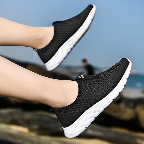 Vulkaniserede Sko Herre Sneakers Åndbare Herre Casual Skridsikre Loafers til mænd 2G2036 SortHvid 43
