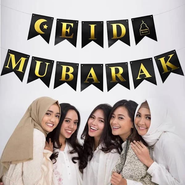 Eid Mubarak Banner Ramadan Dekor GRØNN