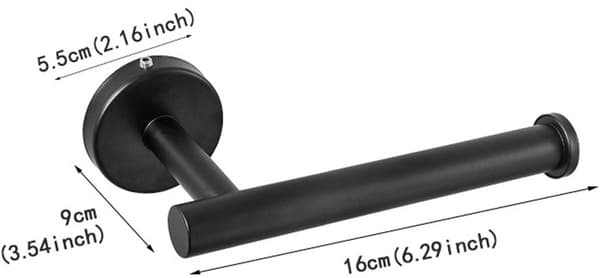 Toiletpapirholder 16 cm rustfrit stål børstet sølv mat med skruer