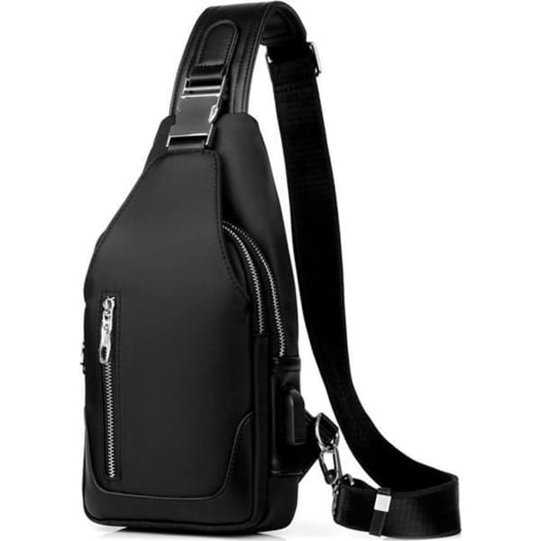 Brystveske Herre Vanntett Crossbody-veske Skulder Brystveske Sykkelvandringssekk Høy kvalitet Svart_NN