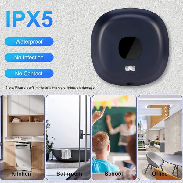 Wall-mounted automatic soap dispenser, 300 ml smart sensor soap dispenser, touchless foam dispenser, blue blue