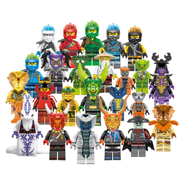 Sæt med 24 stk. Go Minifigurer Kai Jay Sensei Wu Master Byggefarve/NC/