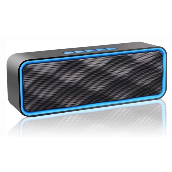 Trådlös Bluetooth stereohögtalare med dubbla drivrutiner inbyggd mikrofon Blue