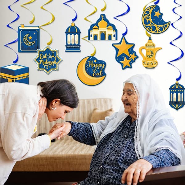 10 st/paket Hängande Spiralgirlang Eid Mubarak Hängande Prydnad