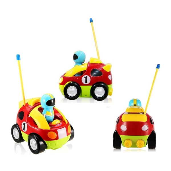 Elektrisk tecknad RC racerbilleksak med musik och ljus för småbarn