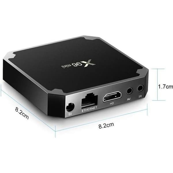 {NT}X96 Mini Smart TV Boks Android 7.1.2 Amlogic S905W Quad Core H.265 VP9 HDR10 Mini PC 1GB+8GB DLNA WiFi LAN HD Svart