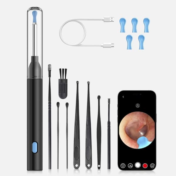 Smart Ear Cleaner with Camera - Wireless & Safe Ear Inspection Black black