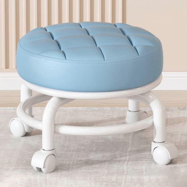 360° Rotating Roller Stool Household Stool Movable Stool Low Noise Caster Wheel Low Stool Universal Swivel Wheels For Kitchen Home Blue