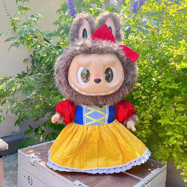 /NC/58cm Zimomo Nukke Vinyyli Labubu Pehmolelu Vaatteet Söpö Mekko Asu Vaatteet Vain Labubu 58cm clothes without doll M snow white suit