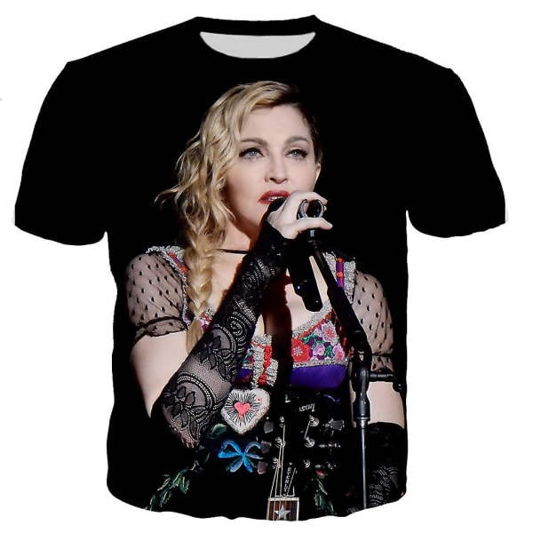 The Queen Of Pop Madonna 3d- printed T-shirt Herr Kvinnor Mode Casual Harajuku Style T-shirt Hip Hop Streetwear Oversized toppar Red XL