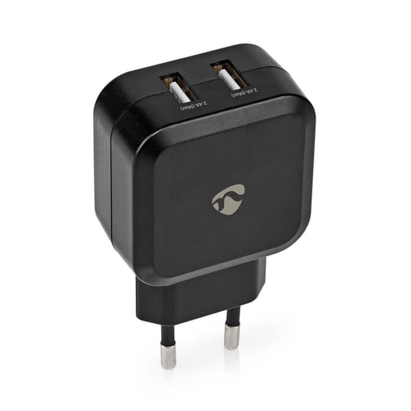 Vegglader | 24 W | Hurtigladefunksjon | 2x 2.4 A | Antall utganger: 2 | 2x USB-A | Uten kabel | Single Voltage Output_NN