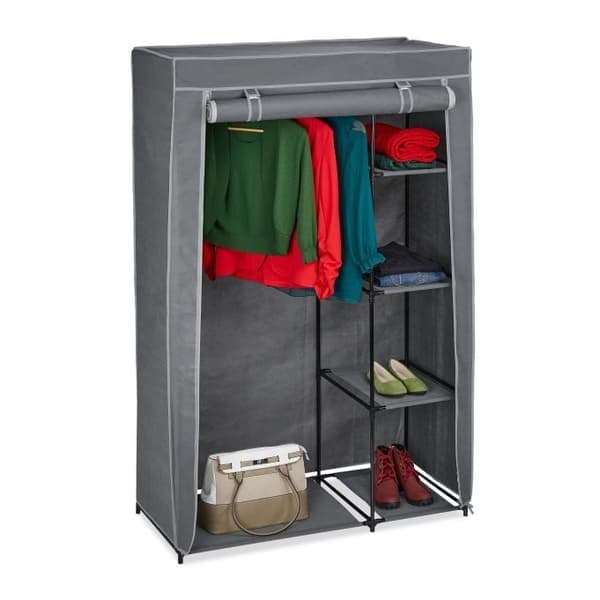 Stoffgarderobe med klesstang_NN