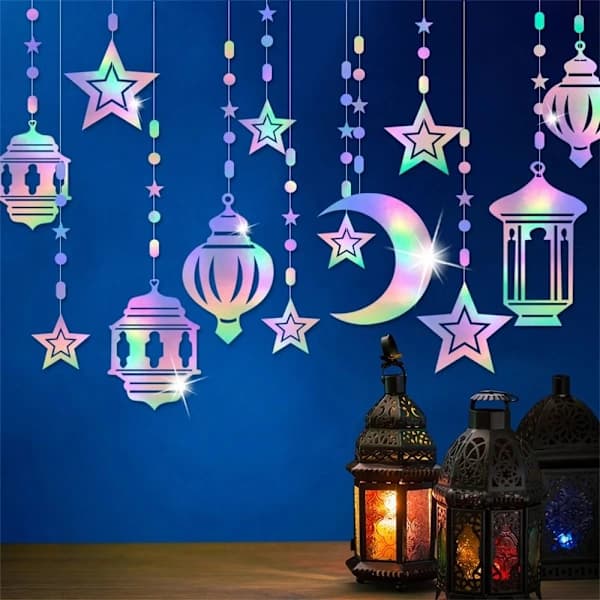 6-pakning Eid al-fitr festlige hengende spiralgirlandere Eid Mubarak