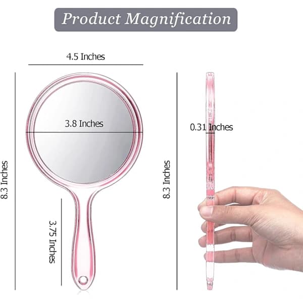 Hand Mirror Double Sided Handheld Mirror 1X/2X Magnification