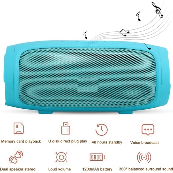 NA/Bluetooth-högtalare, portabla stereo HIFI-högtalare, multimediahögtalare med dubbla horn, stöder U-diskuppspelning, stöder röstsamtal (Grön)
