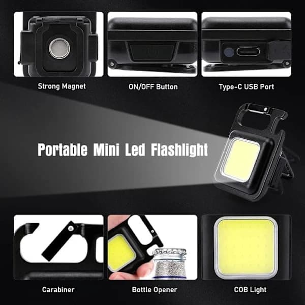 NA/3-pack Mini LED Taskulamppu, Campinglamppu Hätävalo Ulkokäyttöön, A