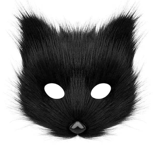 Simuleringsrävmask Halloween - Svart