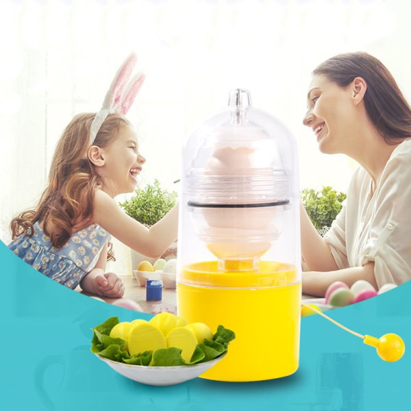 [NT] Egg Scrambler Shaker Silikonpute med trekkrep Trekkraft Roterende design Hvit eggeplomme Visp Mikser Kjøkkenutstyr Gul