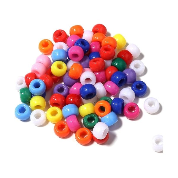 Kandi-perler i bulk for DIY-håndverk og smykkelaging Kandi-armbånd 6x9mm Ca. 1800 stk, mørk farge