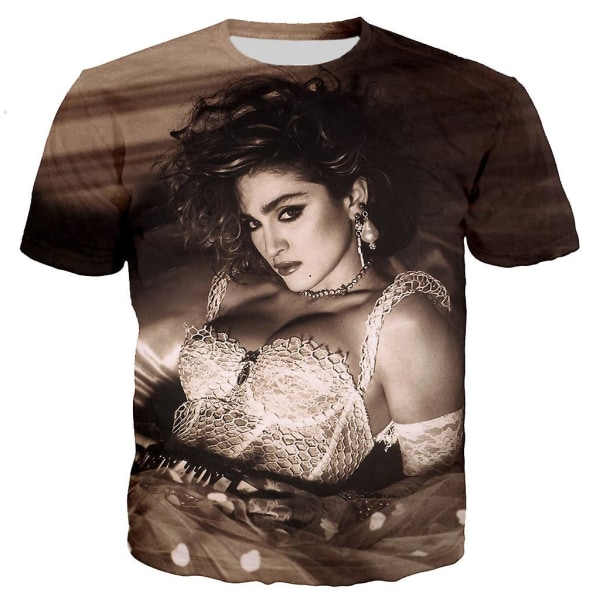 The Queen Of Pop Madonna 3d- printed T-shirt Herr Kvinnor Mode Casual Harajuku Style T-shirt Hip Hop Streetwear Oversized toppar Army Green XS