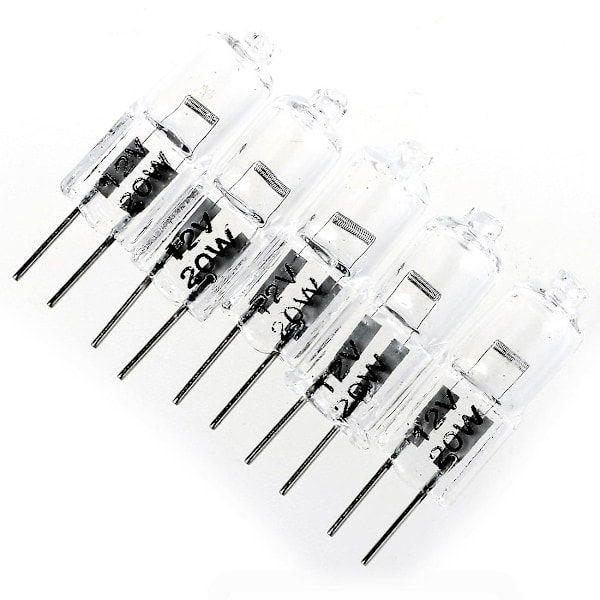 5 X G4 20w 12v Klar Halogen Kapsel Lampe Lys Pærer-WELLNGS/NT/