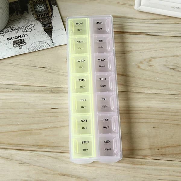 7-dagars pillerask veckovis medicinbehållare 2 2 2