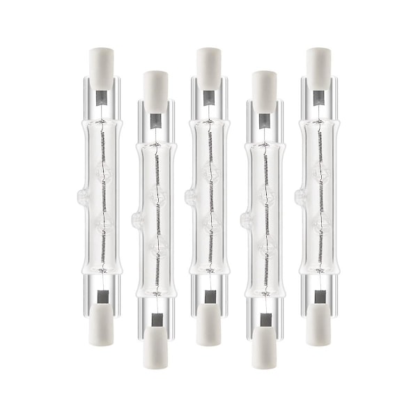 5-pk R7s 118mm 400W 230V, R7s Halogen Lineær Lyskilde, Dimbar Halogenlampe for Byggearbeid/NC/ 400W
