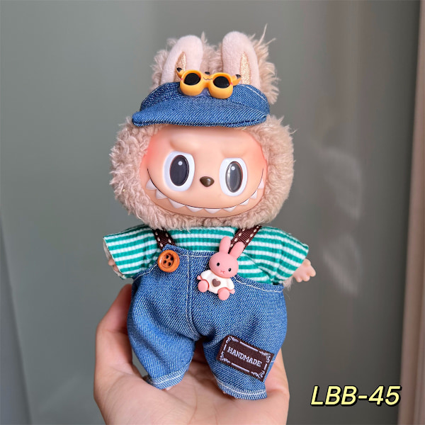 /NC/Labubu Vaatteet Mekko Labubu Merkki Asu Vaatteet 17cm Pehmolelu Pieni Tuoksu Tuuli Hihna Hame Setti Labubu Vaatteet 21