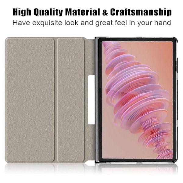 Fodral for Lenovo Tab Plus 11,5-tommers TB351FU Varmeavledning Stativ Lær Tablet-fodral - Grå Grey_NN