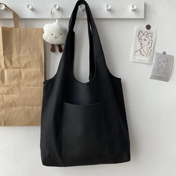 Canvas taske skuldertaske SORT sort