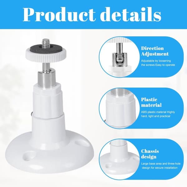 Kamerafeste - 360° justerbar - Veggmontering - Stick-up-holder - ring