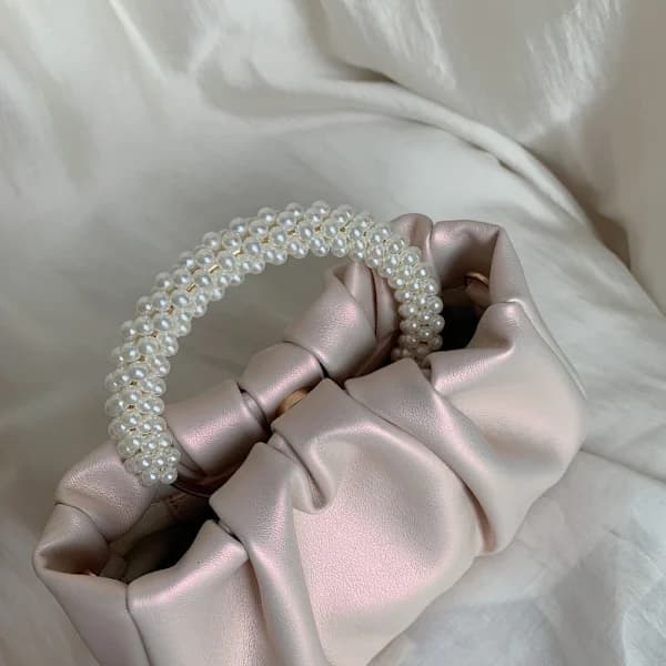 Dame Cloud Bag Perle Håndveske HVIT hvit