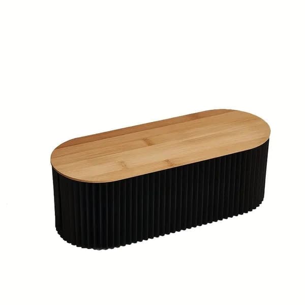 Wooden Cable Box with Lid - Practical Cable and Desk Organizer Box for Office and Home Black black