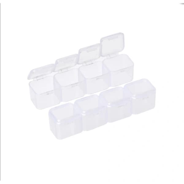 28 rom små oppbevaringskuler transparent