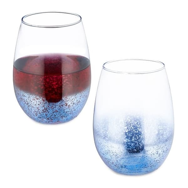 Stjälklösa vinglas, 2-pack, blå_NN