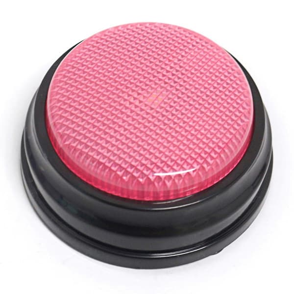 Recordable Talking Button with LED Function Learning Resources Buzzers Pink