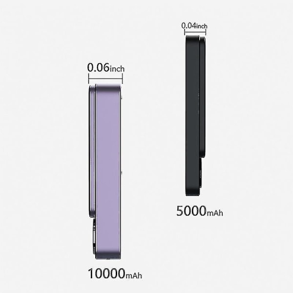 20w magnetisk trådlös power Laddar trådlöst externt batteri 10000 mah [hög power kan orsaka uppvärmning och rekommenderas med användning av Magne Purple-10000mAh