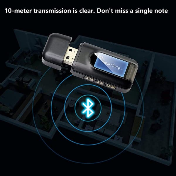 Trådløs lydsender og mottaker - Bluetooth-adapter for bil/PC/TV/hodetelefoner Svart