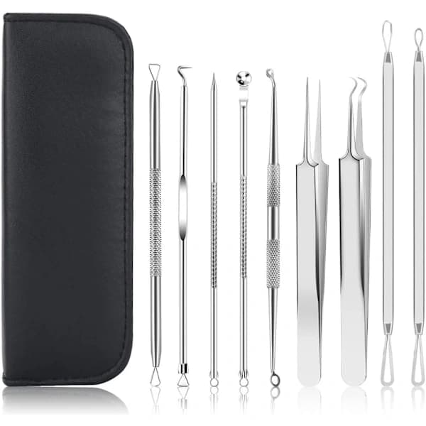 Blackhead Remover Kit med 10 dele i rustfrit stål