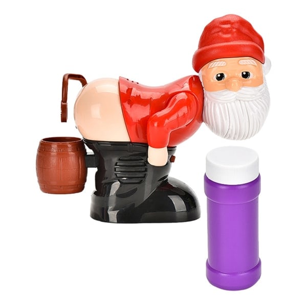 [NT] Jul Rolig Tomte Elektrisk Bubbelmaskin Leksak Bärbar Stor Kapacitet Bubbelblåsare för Pojke Flicka 1st