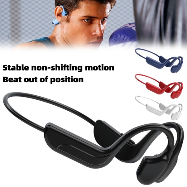 [NT] Nakkebøjle med åbne øre-hovedtelefoner Vandtæt Bluetooth-kompatibelt headset Knogleledningsheadset Sort