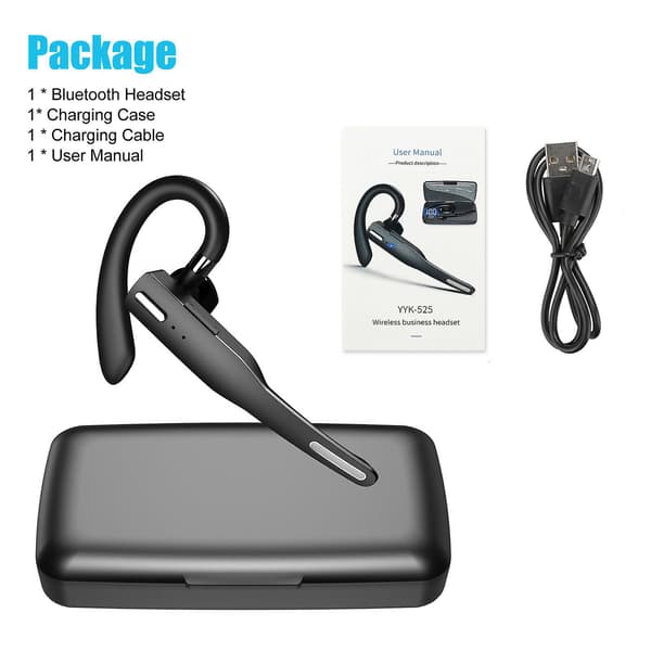 Trucker Trådløst Bluetooth 5.1 Headset Dual M Øreprop Støjreducerende (sort)