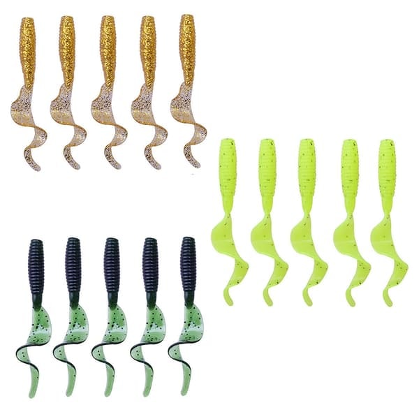 {NT}15-pakning Jiggar Standard Curly Tail 55 mm - Flere farger